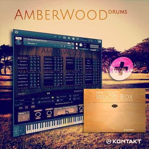 AmberWood Drums + Wood Box Bundle
